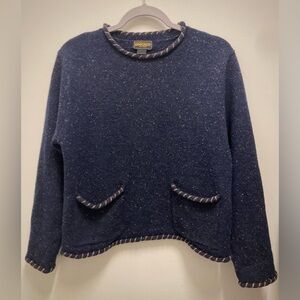 Woolrich 100% Wool Women’s Dark Blue Speckled Sweater